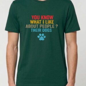 Tricou din bumbac organic Premium-I like people's dogs, Unisex