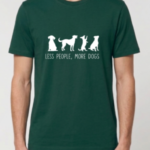 Tricou din bumbac organic Premium-Less people, more dogs, Unisex
