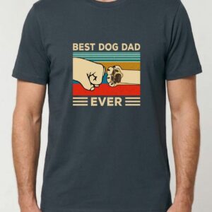 Tricou din bumbac organic Premium-Best Dog Dad Ever, Unisex
