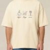 Tricou bumbac organic Oversized-Coffee, dogs and wine, Unisex