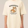 Tricou bumbac organic Oversized-Introverted, Unisex