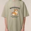 Tricou bumbac organic Oversized-Introverted, Unisex