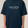 Tricou bumbac organic Oversized-Life is better with my dogs dogs, Unisex