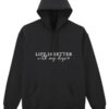 Hanorac printat-Life is better with my dogs, Unisex